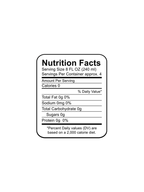Sinners Select Kentucky Mountain Spring Water Nutrition Facts Label
